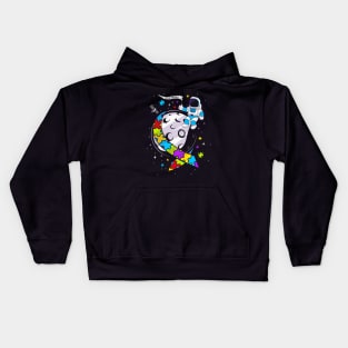 autism space stars awareness astronaut Kids Hoodie